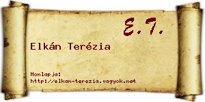 Elkán Terézia névjegykártya